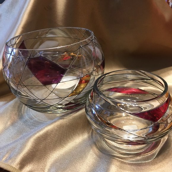 Party Lite Other - Partylite Calypso Mosaic Swirl Wired Glass Votives